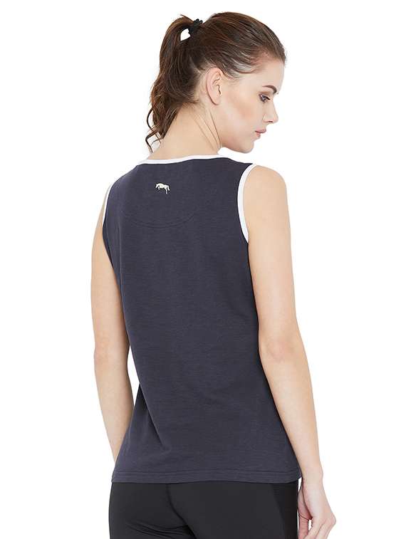 contrast piped graphic print tank top - 16310306 -  Standard Image - 2