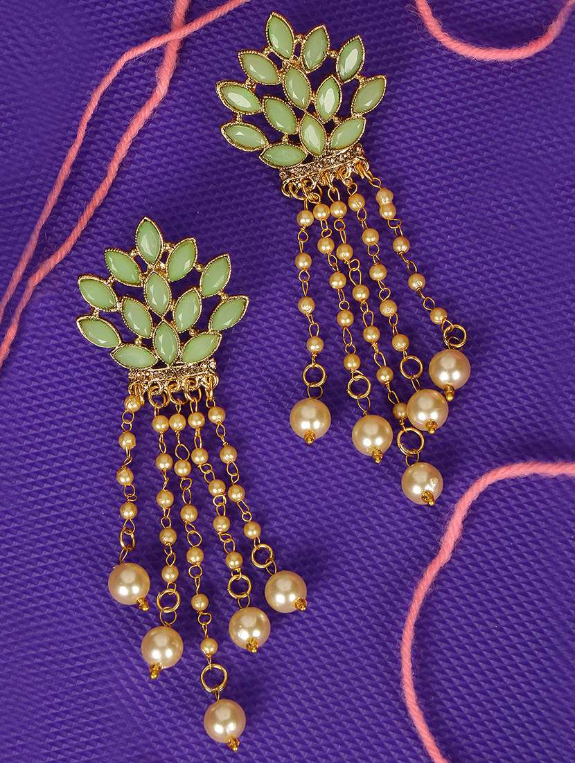 green brass  earring