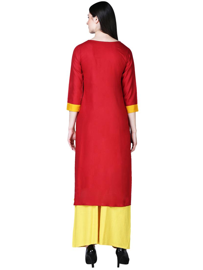 ikat straight kurta - 16312100 - Standard Image - 2