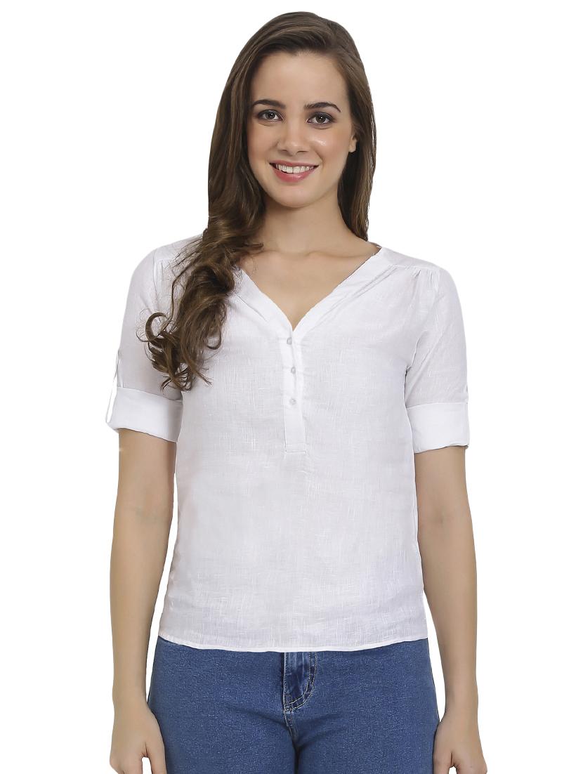 women's straight v neck top - 16312632 - Zoom Image - 0