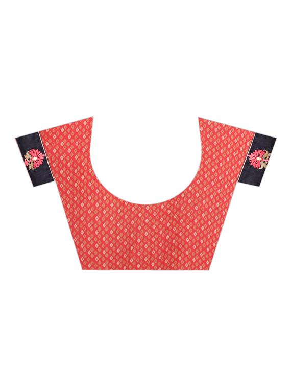 women's paisley orange colored saree with blouse - 16313470 - Standard Image - 2