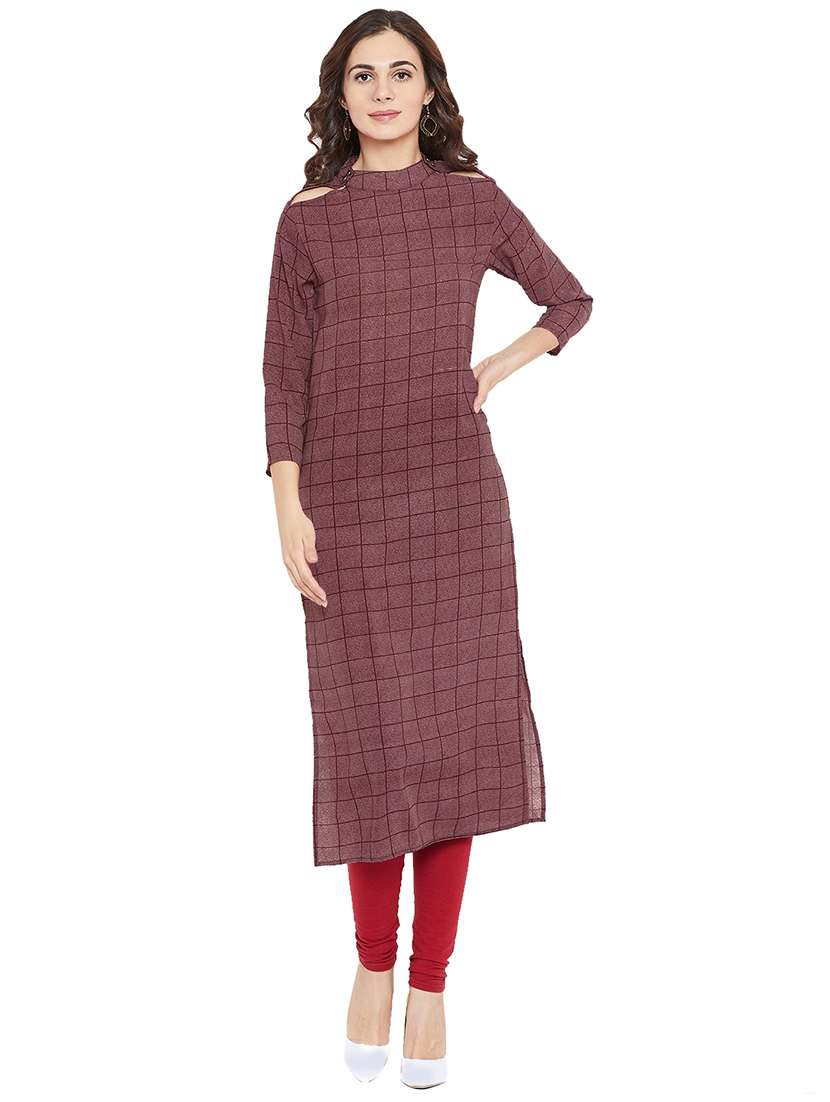 checkered straight kurta