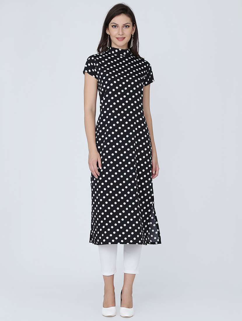 polks dot straight kurta
