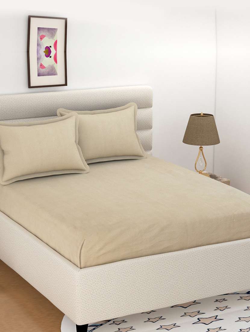 poly cotton double bedsheet with 2 pillow covers