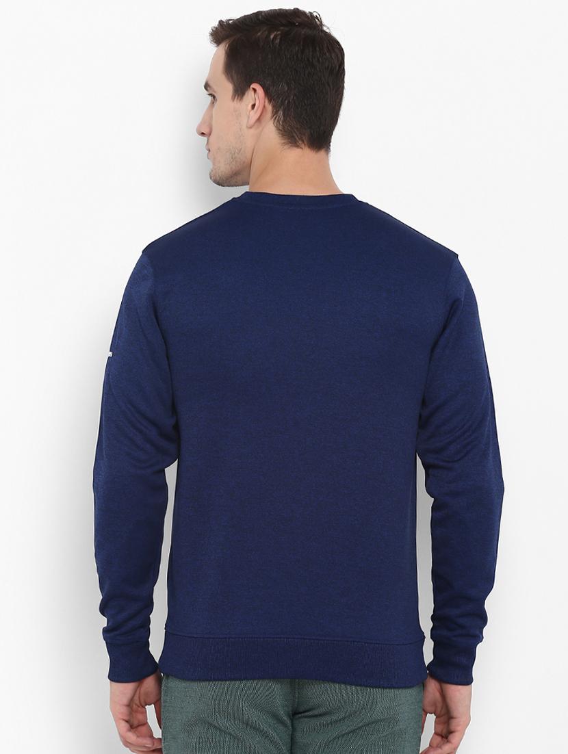 navy blue chest printed sweatshirt - 16316420 - Standard Image - 2