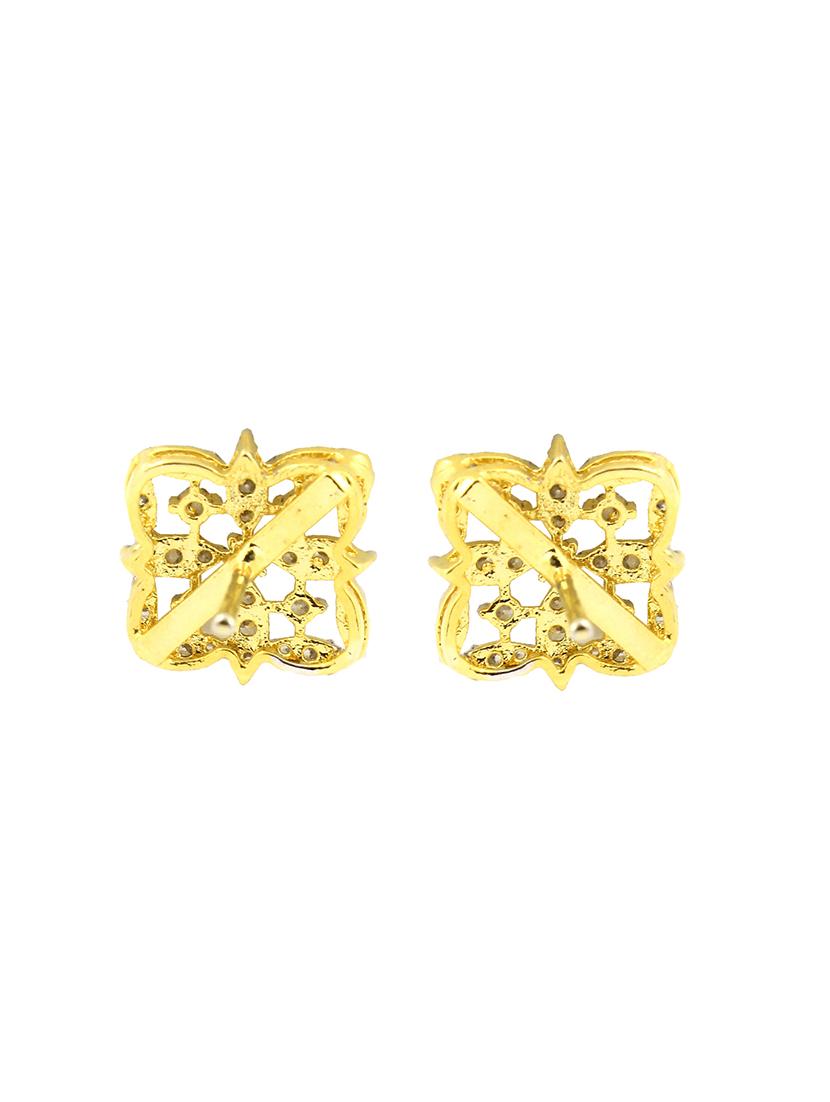 white brass studs earring - 16317360 - Standard Image - 2
