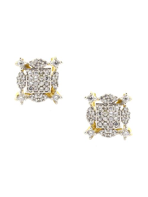 white brass studs earring - 16317366 - Standard Image - 0