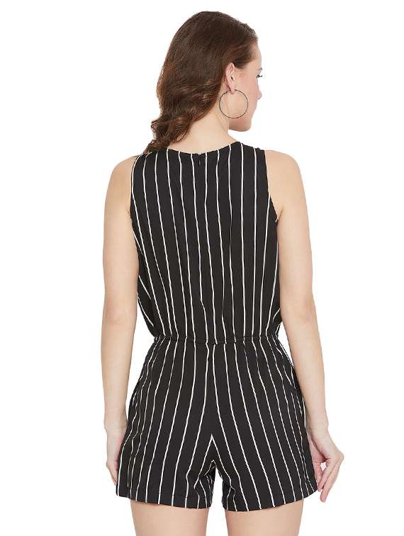 cut out detail striped romper  - 16319129 -  Standard Image - 2