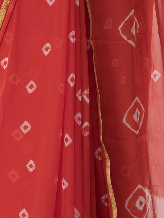 zari border bandhani saree - 16319521 - Standard Image - 2