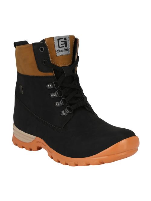 black leatherette high ankle boots - 16319790 - Standard Image - 0