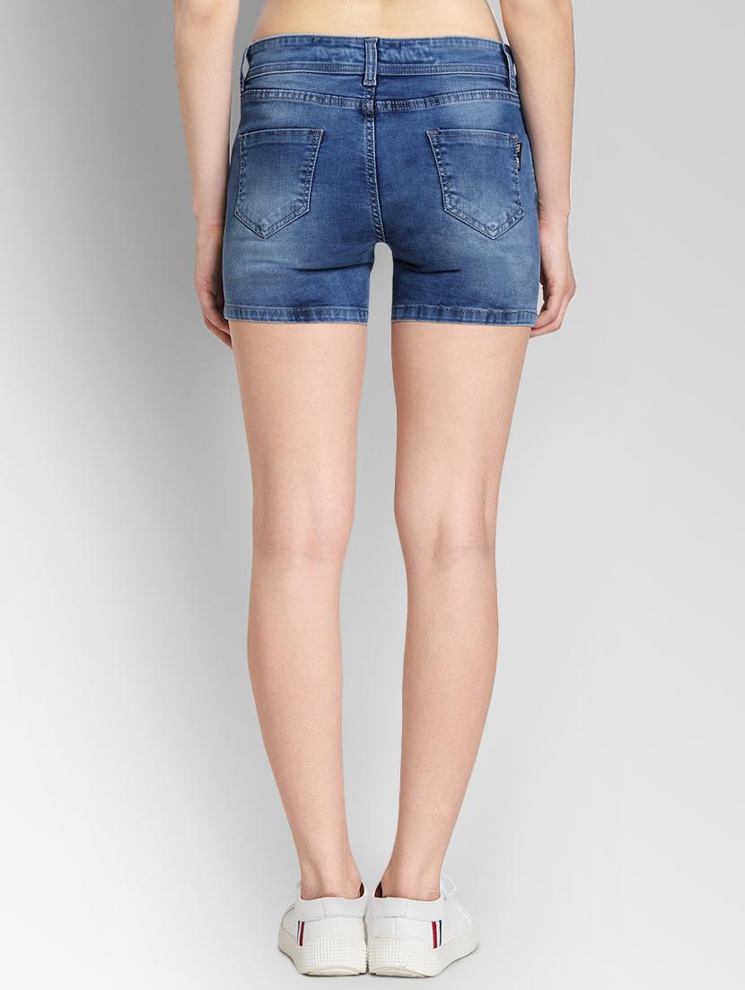 stone washed denim shorts - 16322037 - Standard Image - 2