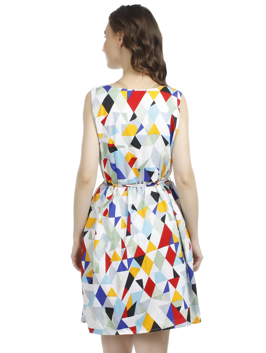 tie knot geometric a-line dress - 16322071 - Standard Image - 2