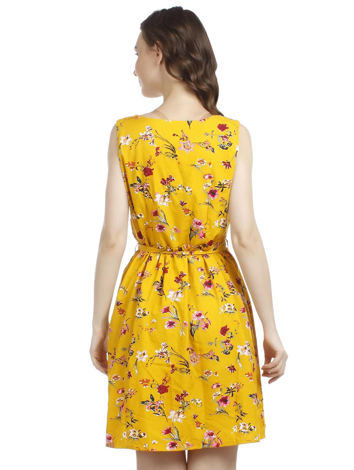 tie knot floral a-line dress - 16322072 - Standard Image - 2