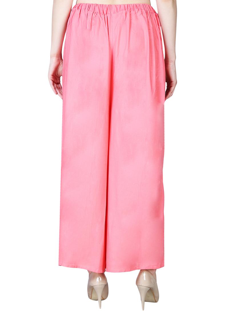 pink rayon flared palazzo - 16322470 - Standard Image - 2