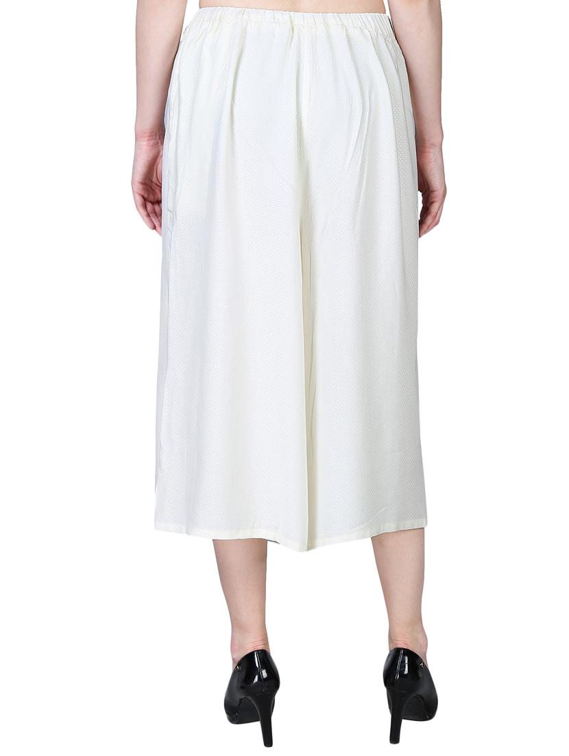 offwhite rayon cullottes - 16322477 - Standard Image - 2