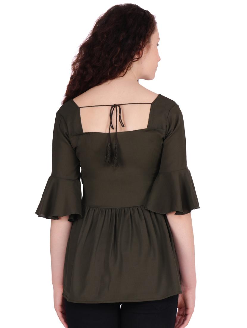 pearl embellished smocked a-line top - 16322753 - Standard Image - 2