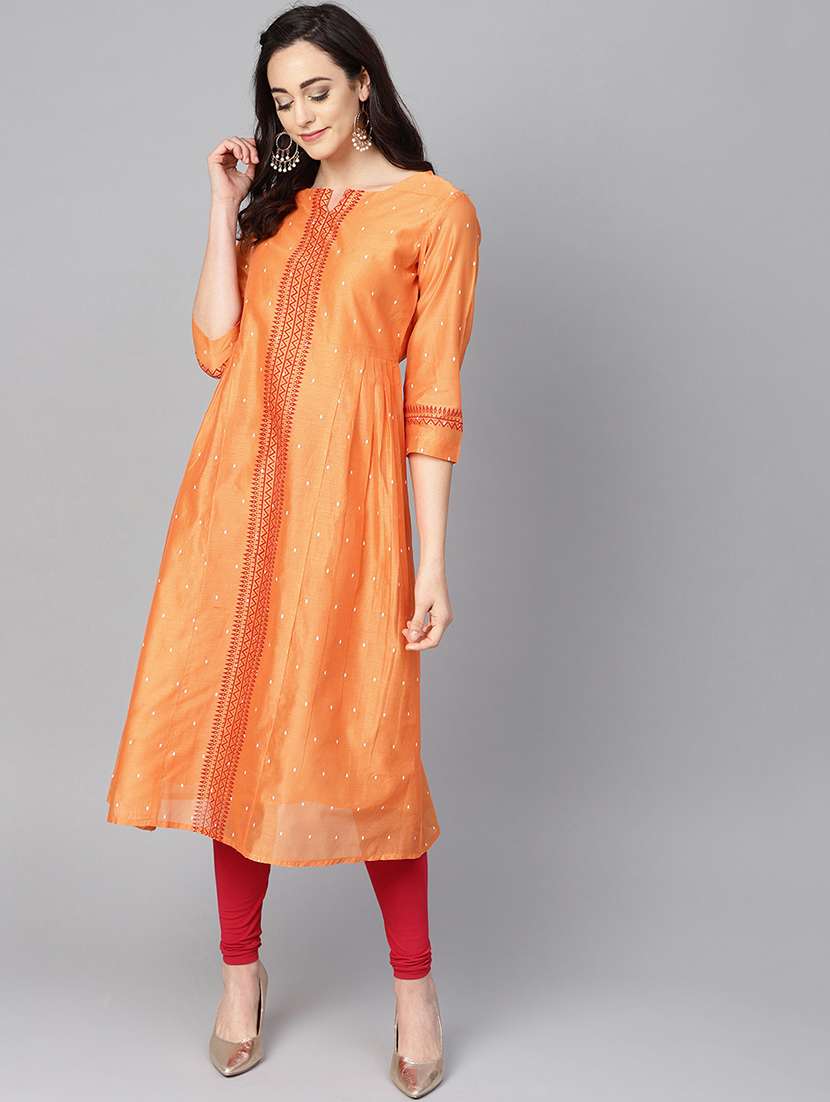 block printed a-line kurta