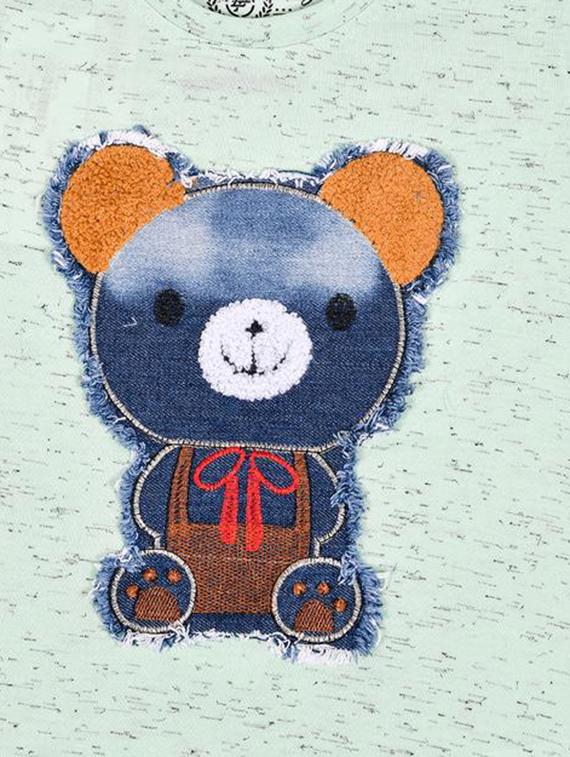 round neck panda patched t-shirt - 16324067 - Standard Image - 2