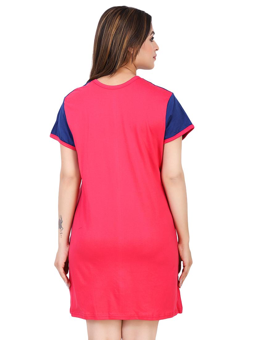 color block round neck nighty - 16325432 - Standard Image - 2