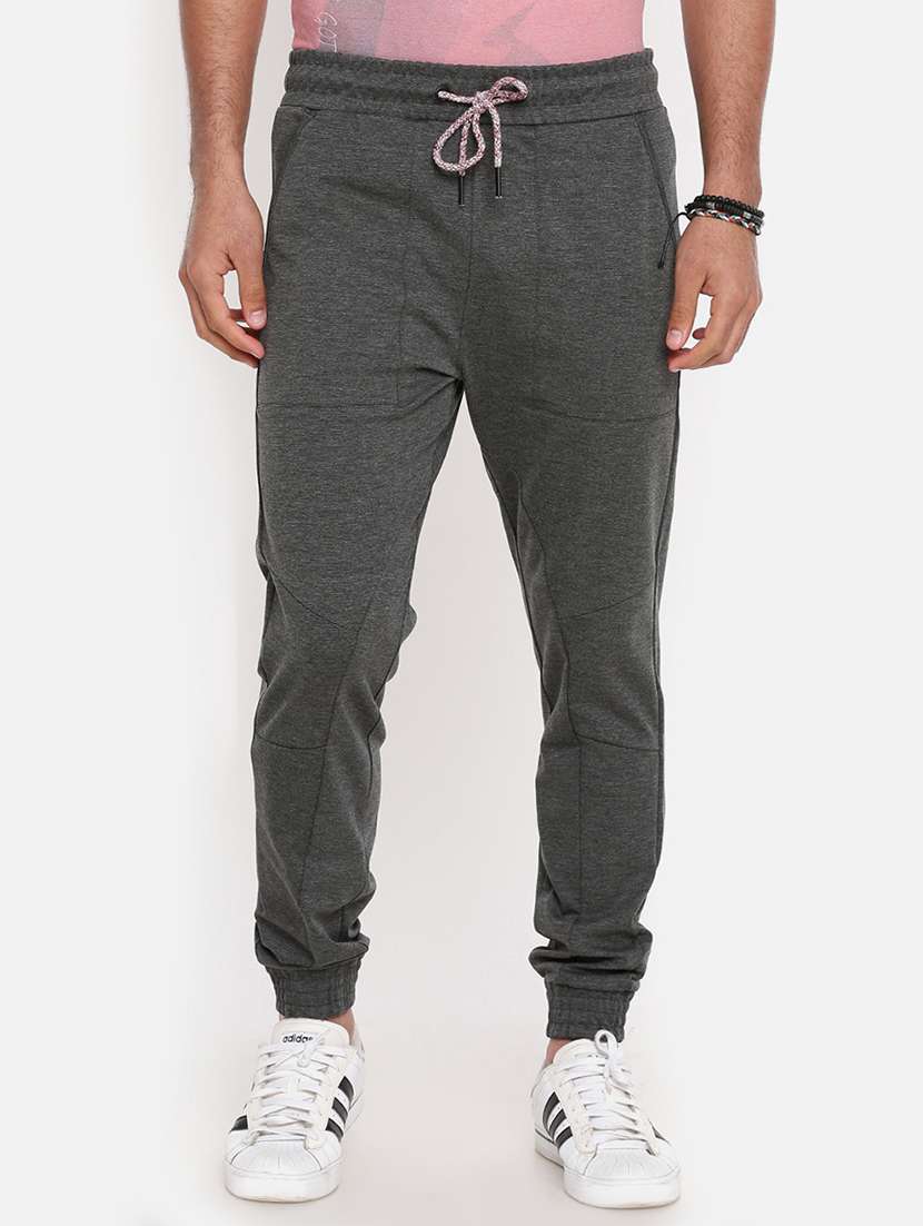 grey solid joggers