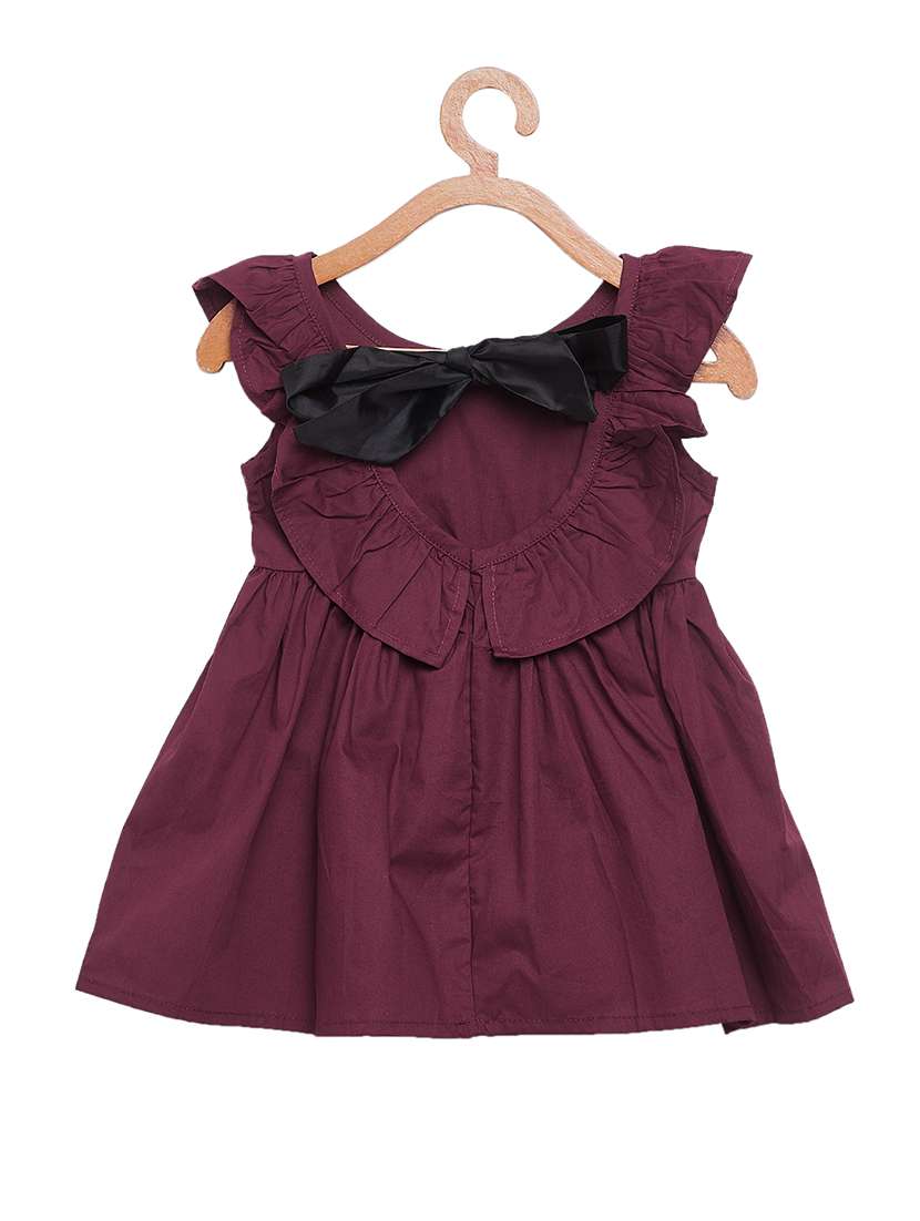 girls round neck cap sleeve frock