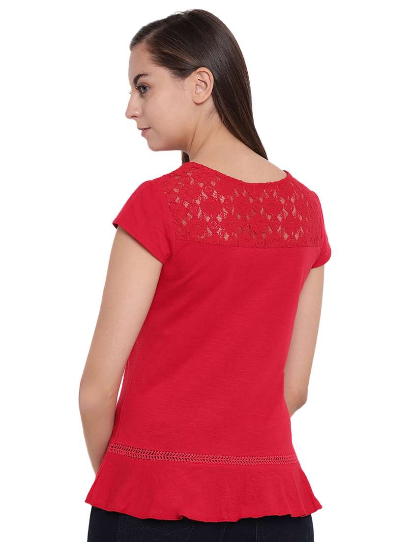 women's straight round neck top - 16328106 - Standard Image - 2