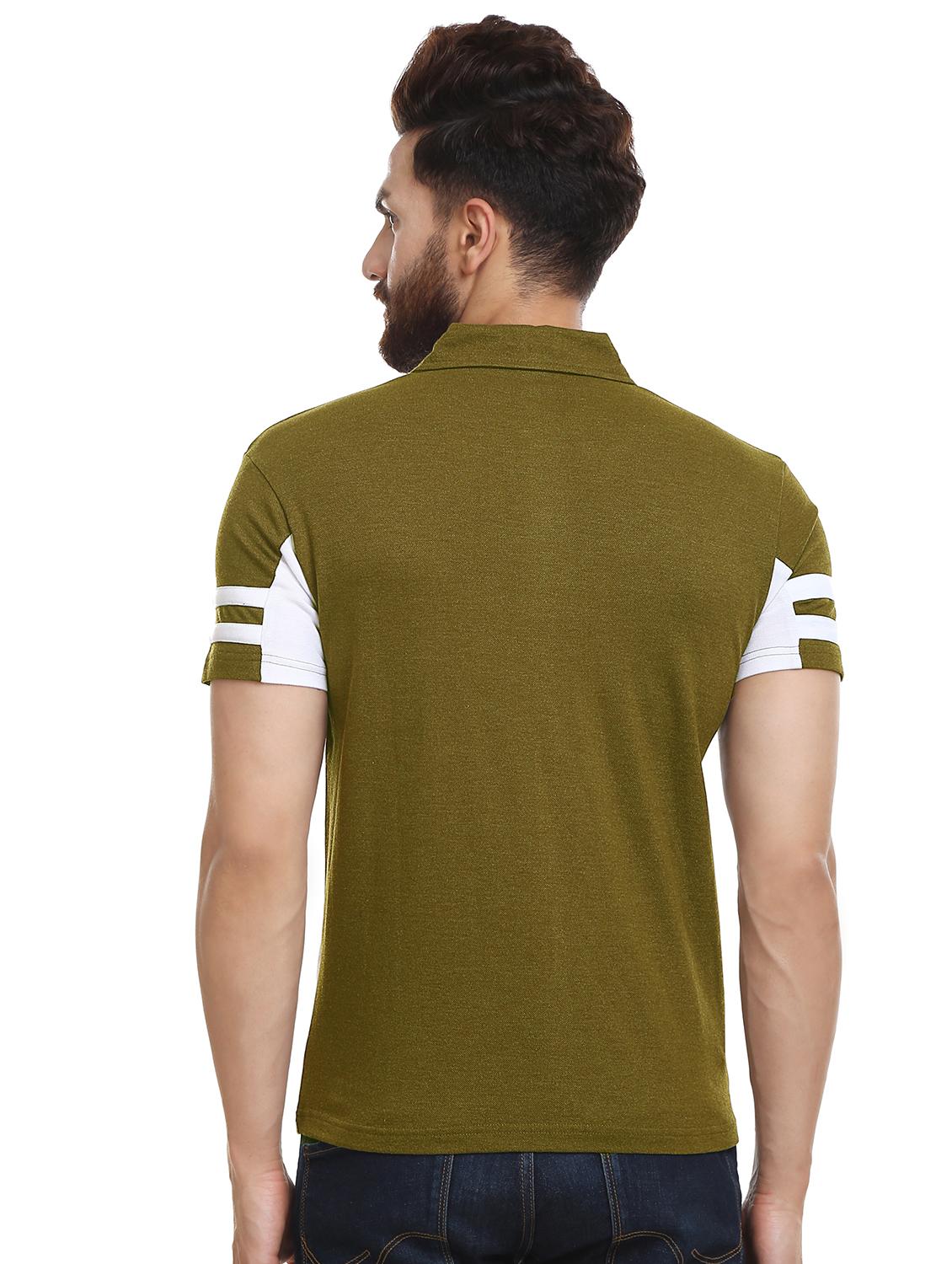 olive green color block tshirt - 16328208 - Standard Image - 2