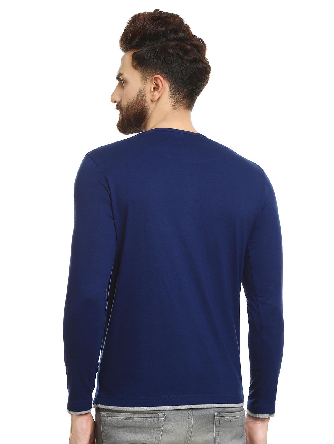 navy blue solid tshirt - 16328215 - Standard Image - 2