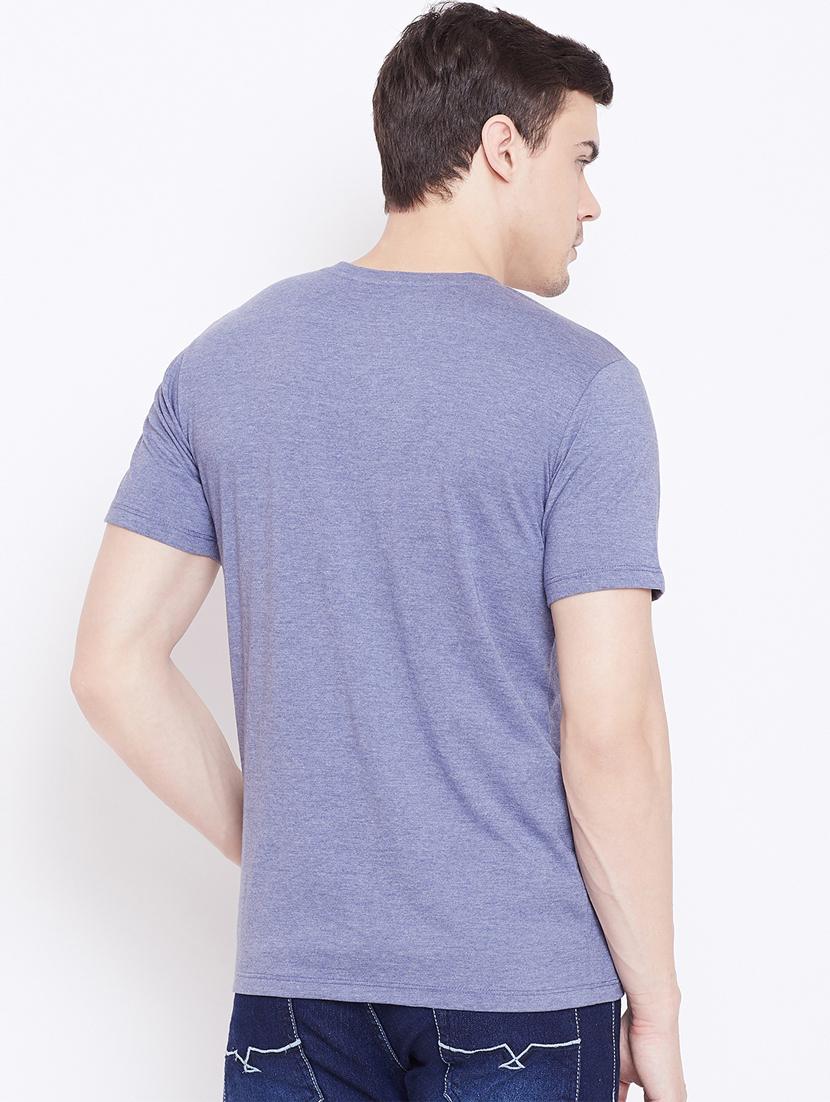 blue solid t-shirt - 16328234 - Standard Image - 2