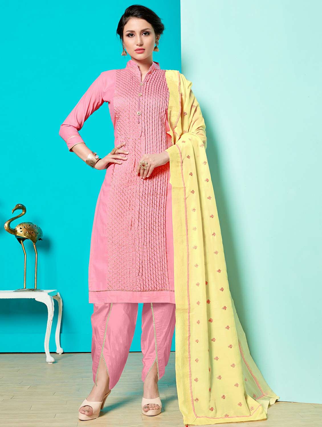 embroidered unstitched salwar suit