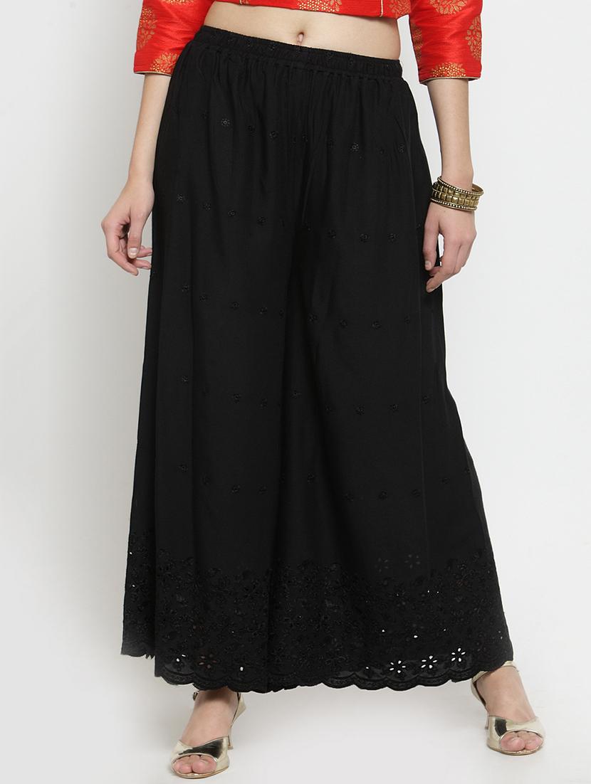 chikankari straight palazzo - 16329371 - Zoom Image - 0