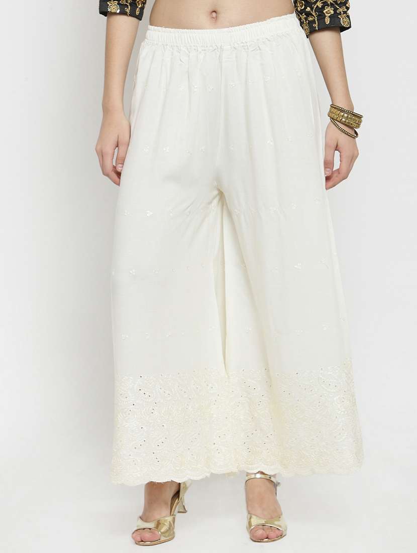 chikankari straight palazzo