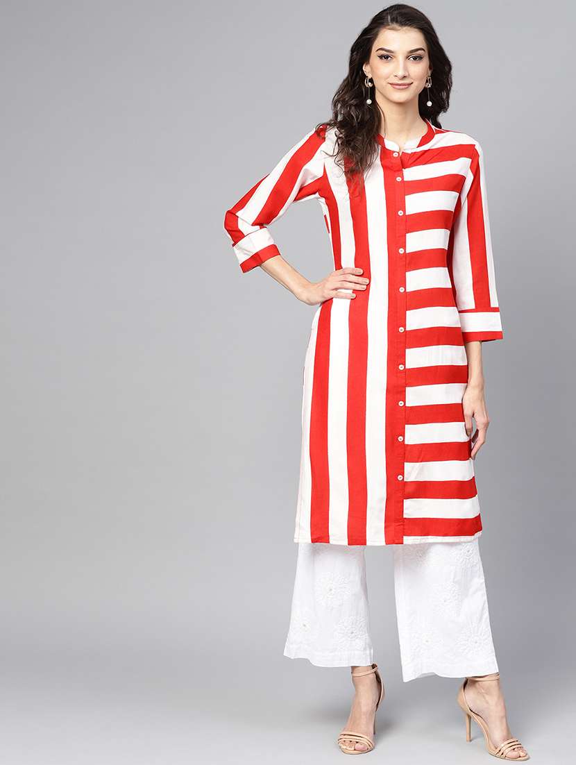 striped straight kurta