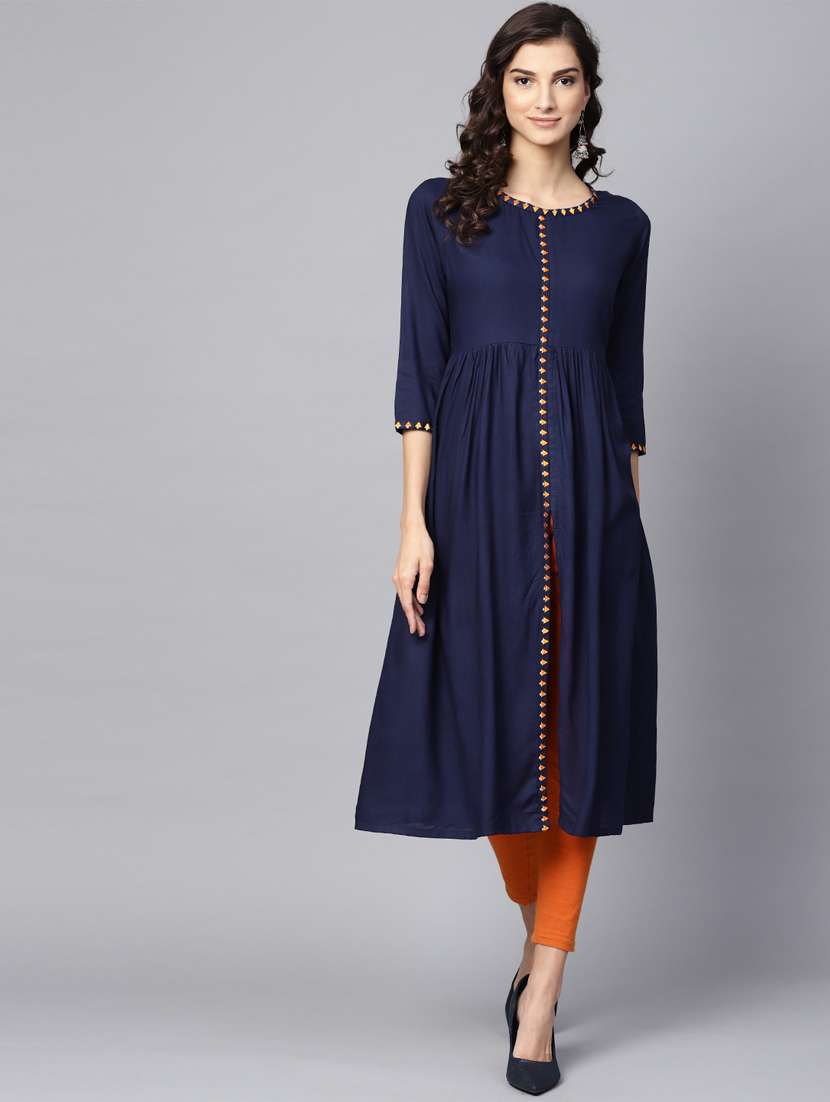 embroidered flared kurta