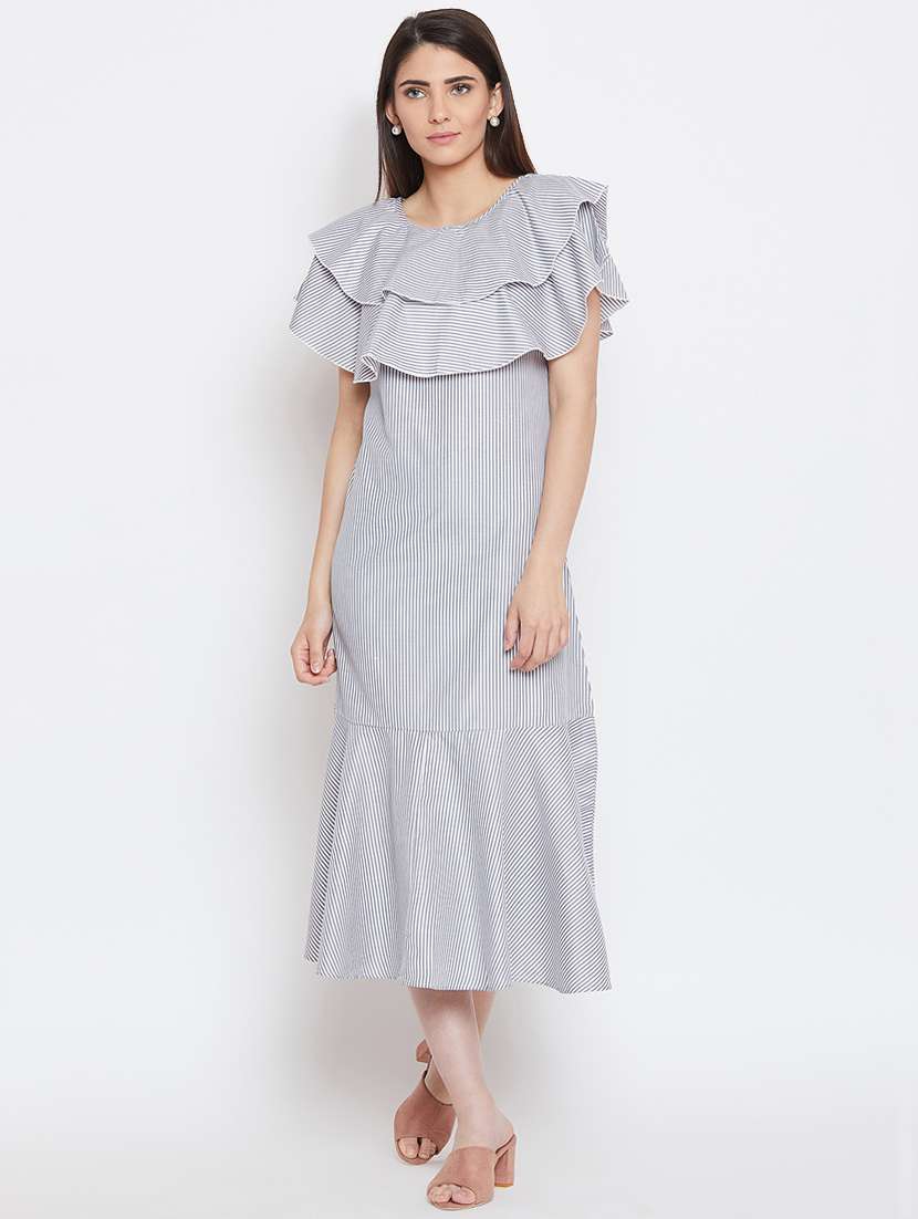 women's tiered dress striped dress