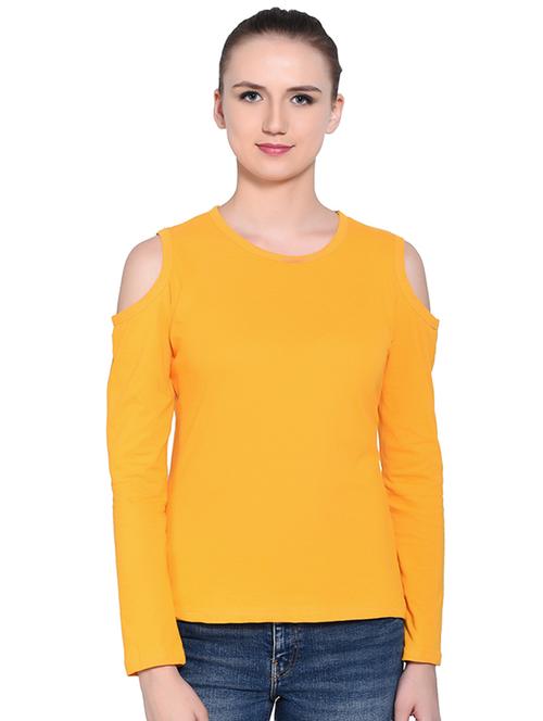 cold shoulder solid top - 16331290 - Standard Image - 0