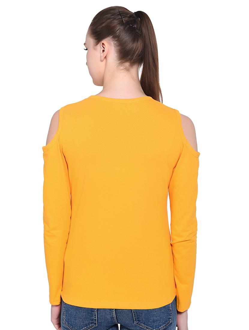 cold shoulder solid top - 16331290 - Standard Image - 2