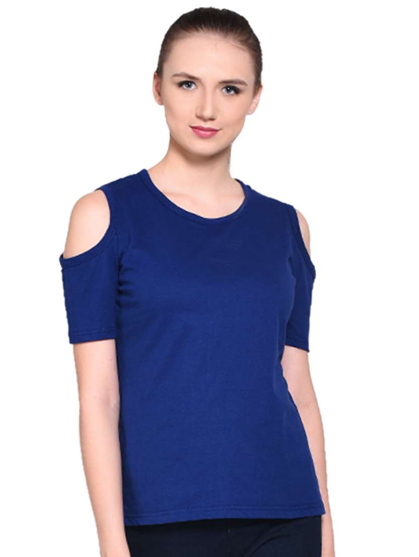 cold shoulder solid top