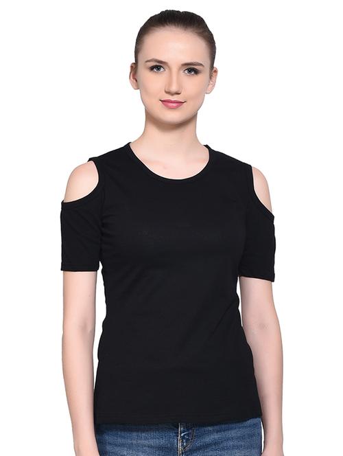 cold shoulder solid top - 16331296 - Standard Image - 0