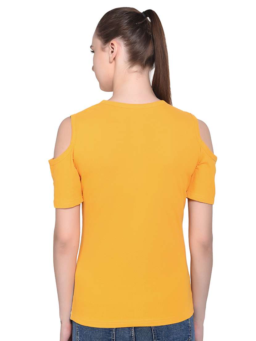 color block cold shoulder top - 16331302 - Standard Image - 2