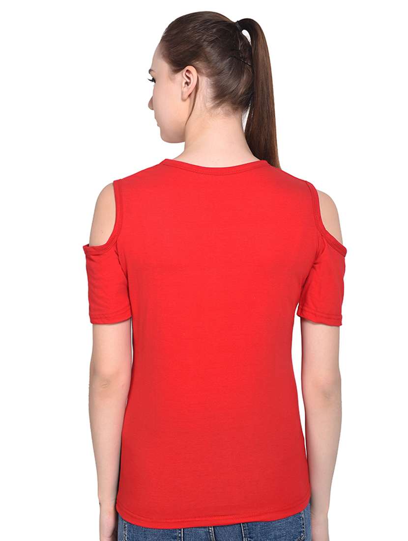 color block cold shoulder top - 16331303 - Standard Image - 2