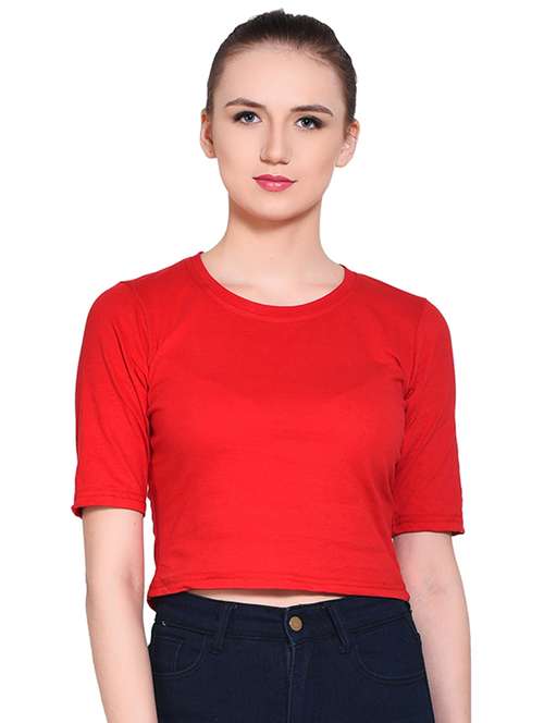 Women's Crop Round Neck Top