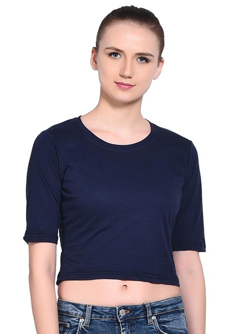 women's crop round neck top - 16331322 -  Standard Image - 0