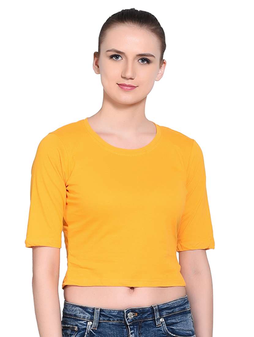 women's crop round neck top - 16331323 -  Zoom Image - 0