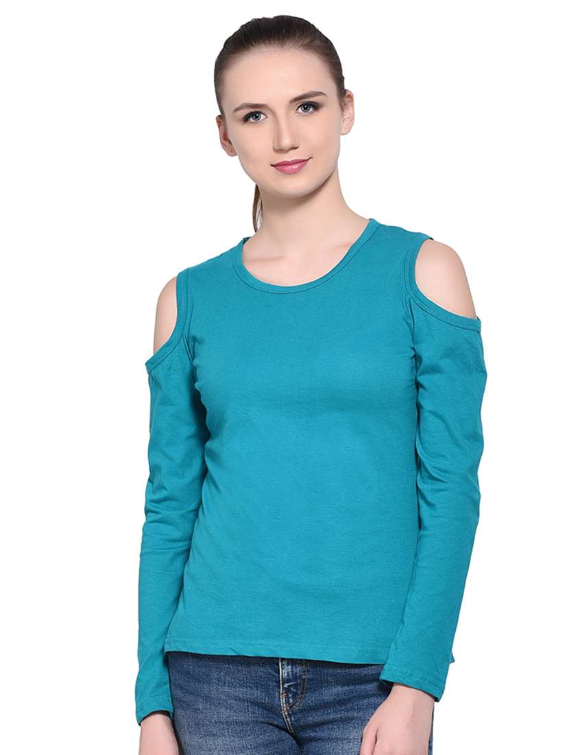 cold shoulder solid top