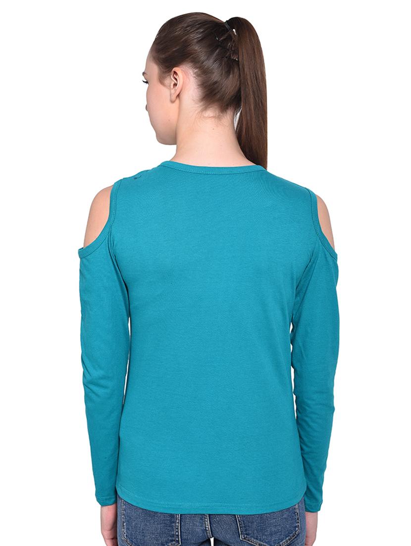 cold shoulder solid top - 16331402 - Standard Image - 2