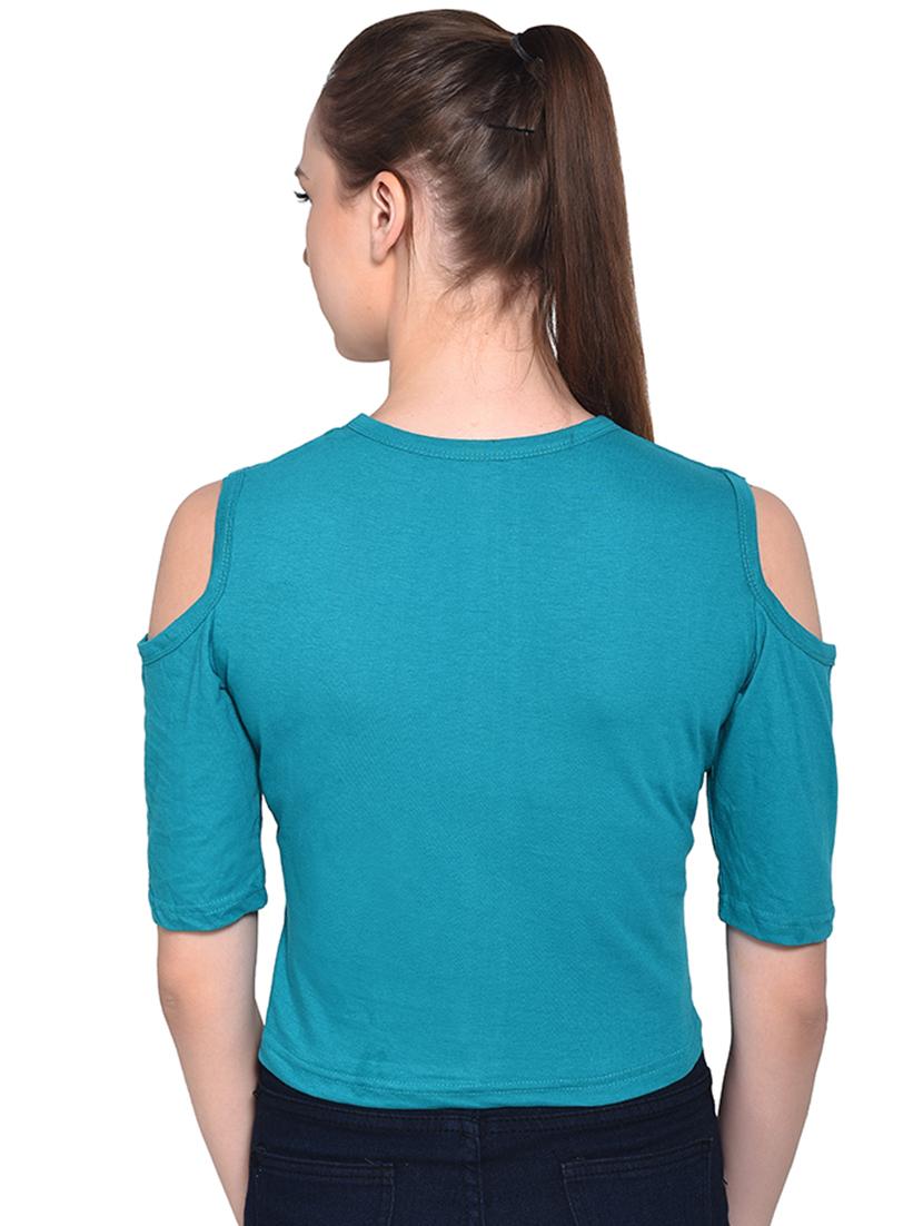 cold shoulder crop top - 16331410 - Standard Image - 2
