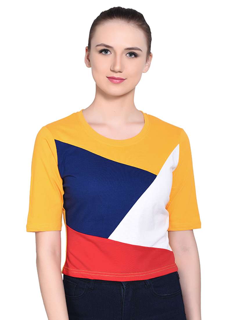 color block crop top