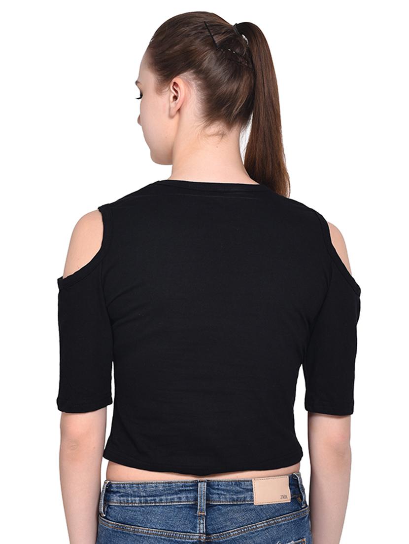 color block cold shoulder top - 16331421 - Standard Image - 2