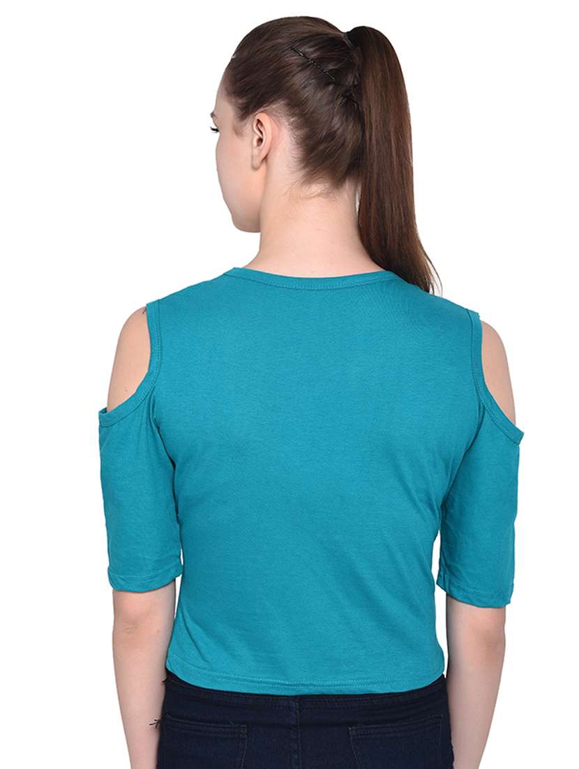 women's color block round neck t-shirt - 16331425 -  Standard Image - 2
